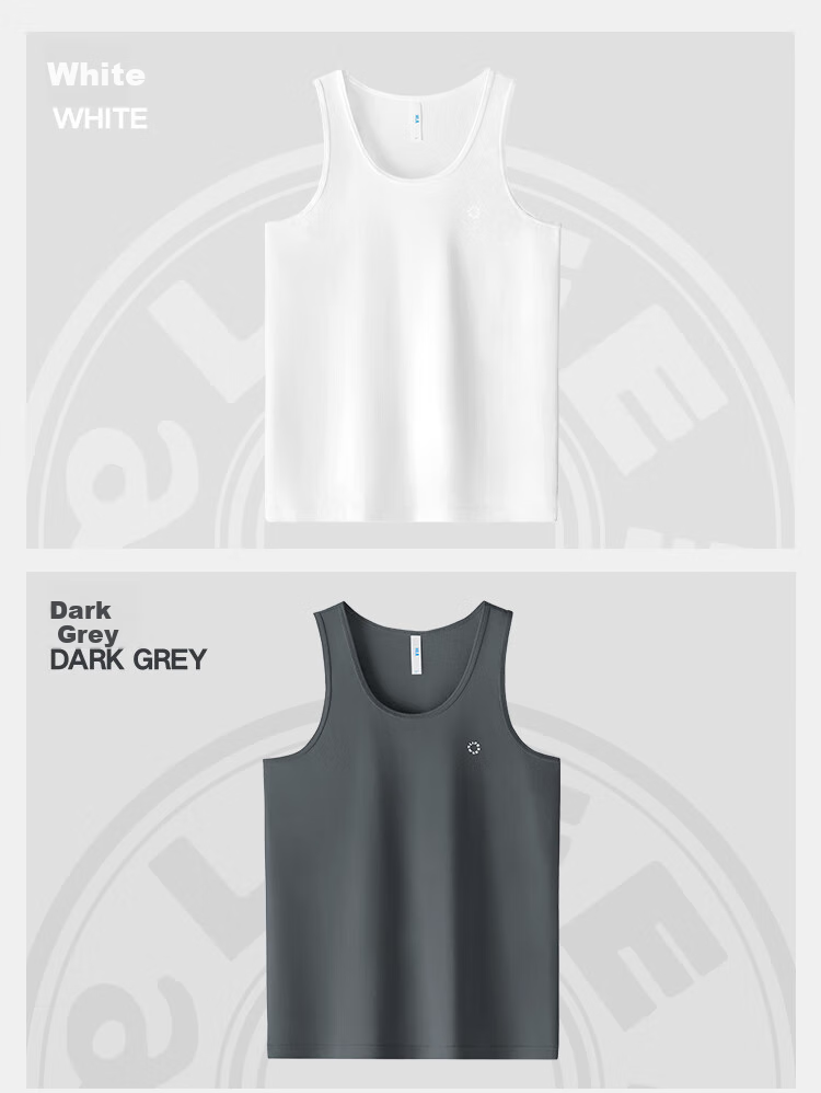 HLA [Light Luxury Vacation] Sleeveless Tank Top for Men, Zero-Carbon Tencel Antibacterial Anti-Mite Basic Undershirt Thin Vest 23