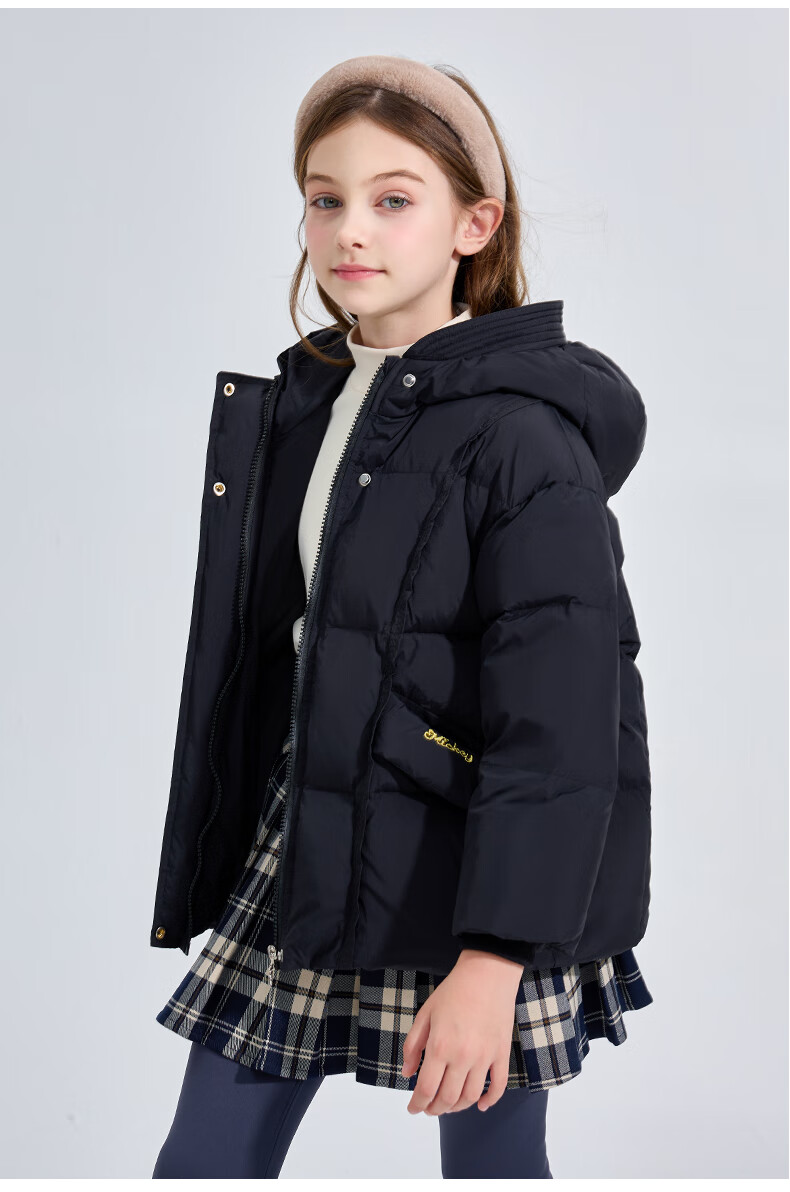 Disney Children's Down Jacket 2026 Autumn Winter New Boys' Red Mid-Length Coat Girls' New Year Outfit Kids' Clothing 13