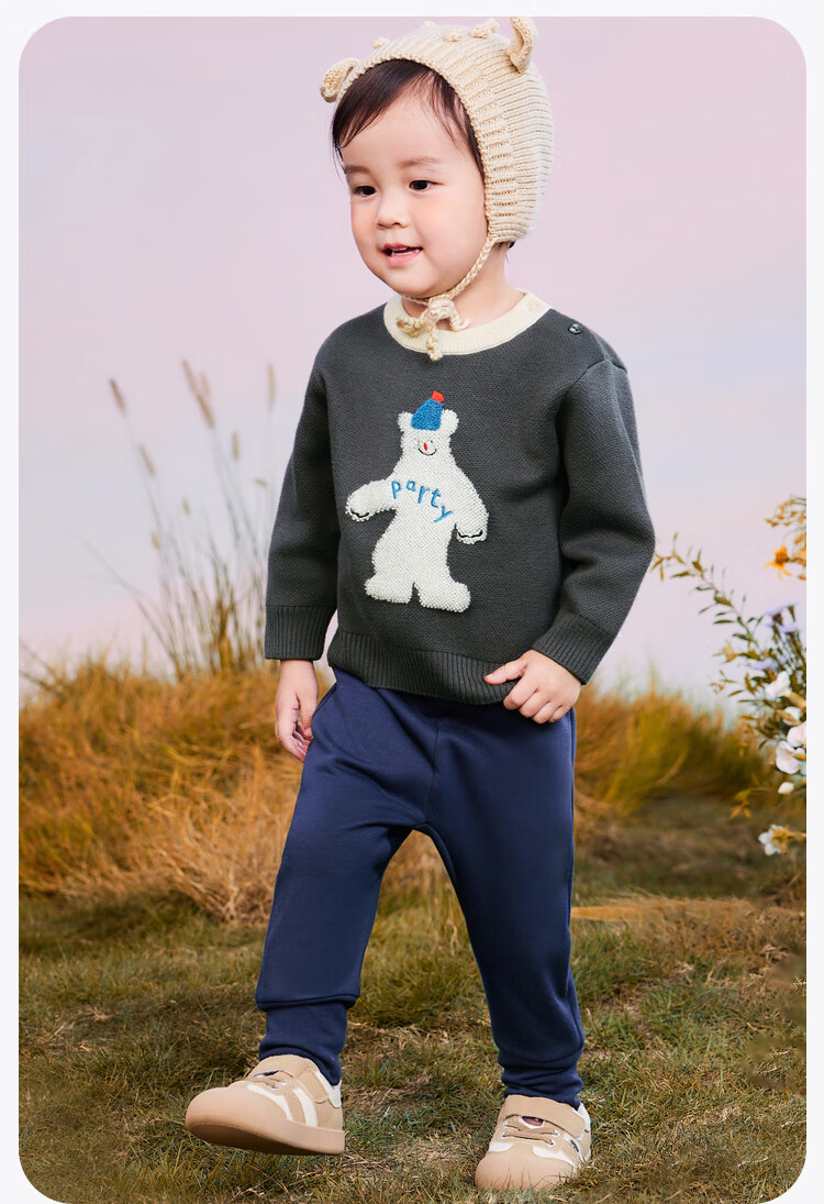 Minibala 【Soft Sweater】Unisex Kids Children's Soft Skin-Friendly Knitwear 2025 Autumn Winter New Knit Sweater 12