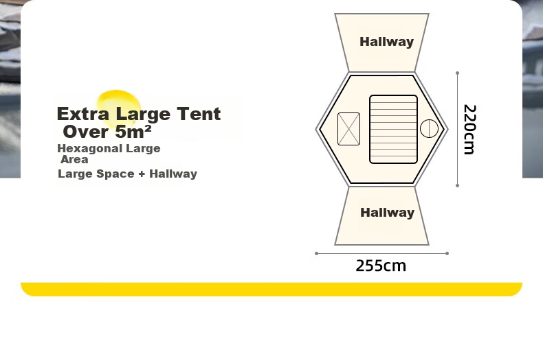 CAMEL Tent, Outdoor Hexagonal Automatic Canopy Tent, Portable Park Camping Overnight Tent, B121 4
