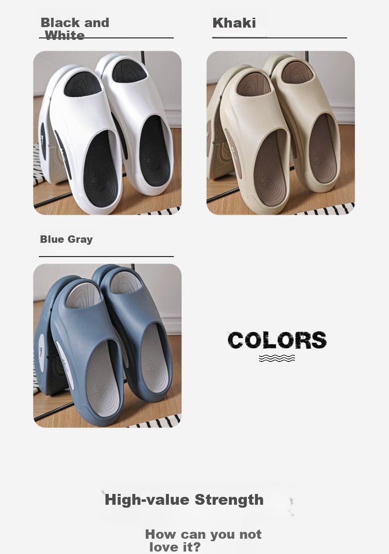 Huili Men's Slippers, Summer Outdoor Non-Slip Quick-Drying Beach Shoes, Home Sports Sandals, HL02251 White And Black, Size 40-41 5