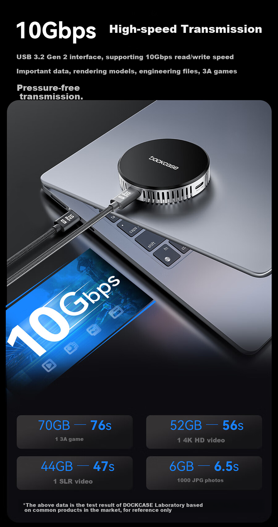 DOCKCASE Magnetic Fan 2230 M.2 NVMe External SSD Enclosure for IPhone 17, Compatible with Portable SSDs And External Storage Expansio 6