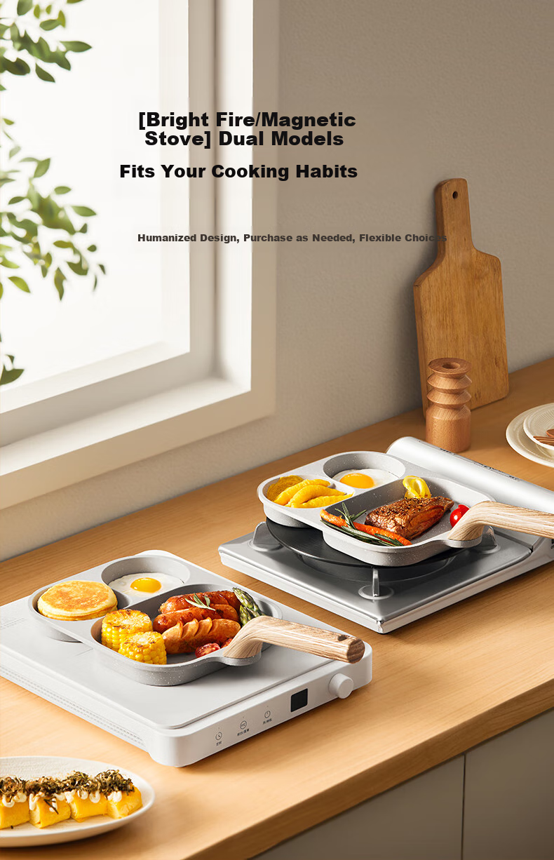 Joyoung 23cm Titanium Non-Stick Multifunctional 3-in-1 Breakfast Frying Pan for Open Flame 7