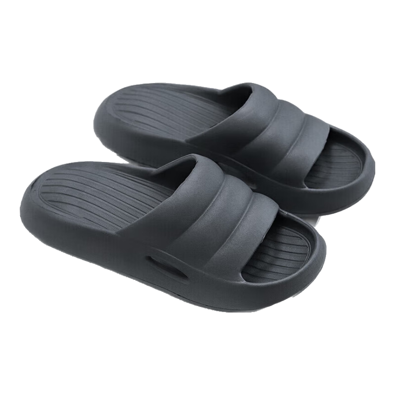 Huameijianbu Couple's Thick-Soled Indoor/outdoor Non-Slip Soft Elastic Slippers HM2020 Gray Size 40-41