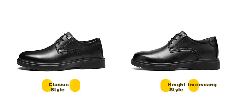 HLA Men's Leather Shoes, Wedding Shoes, British Style Top-Grain Cowhide Shoes, Men's Formal Business Casual Shoes, T010 Black Size 43 3