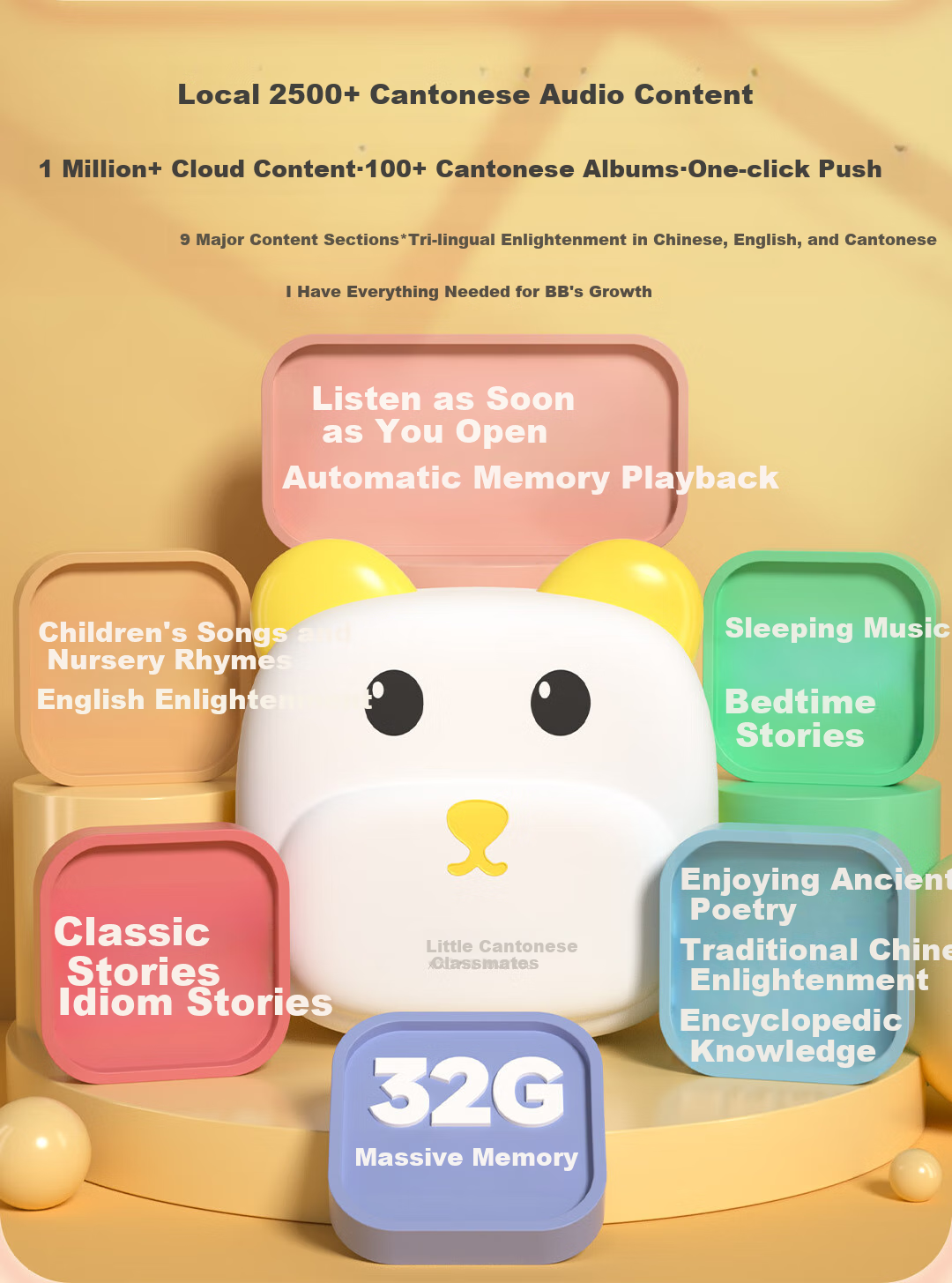 Bei Lin Xiaoyue Tongxue [Cantonese Family Photo], Cantonese Story Machine + 5 Sound Books, Birthday Gift for Boys And Girls 3