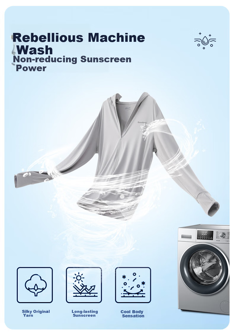 Huili Sun Protection Clothing for Men, Summer Ice Silk Sun Protection Garment for Men And Women, Lightweight Breathable Sunshade Clothing, Skin Coat Jacket, Gray, XL 11