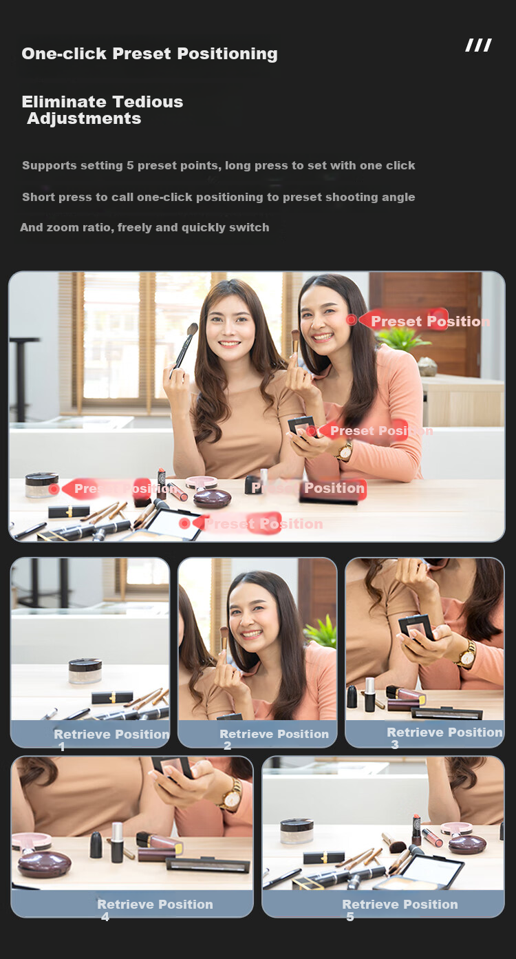 HIKVISION Live Streaming Camera, 4K Ultra HD Camcorder, Desktop Remote Control Pan-Tilt, Douyin Kuaishou Beauty Live Streaming And E-Commerce Equipment, Conference Camera V158 7