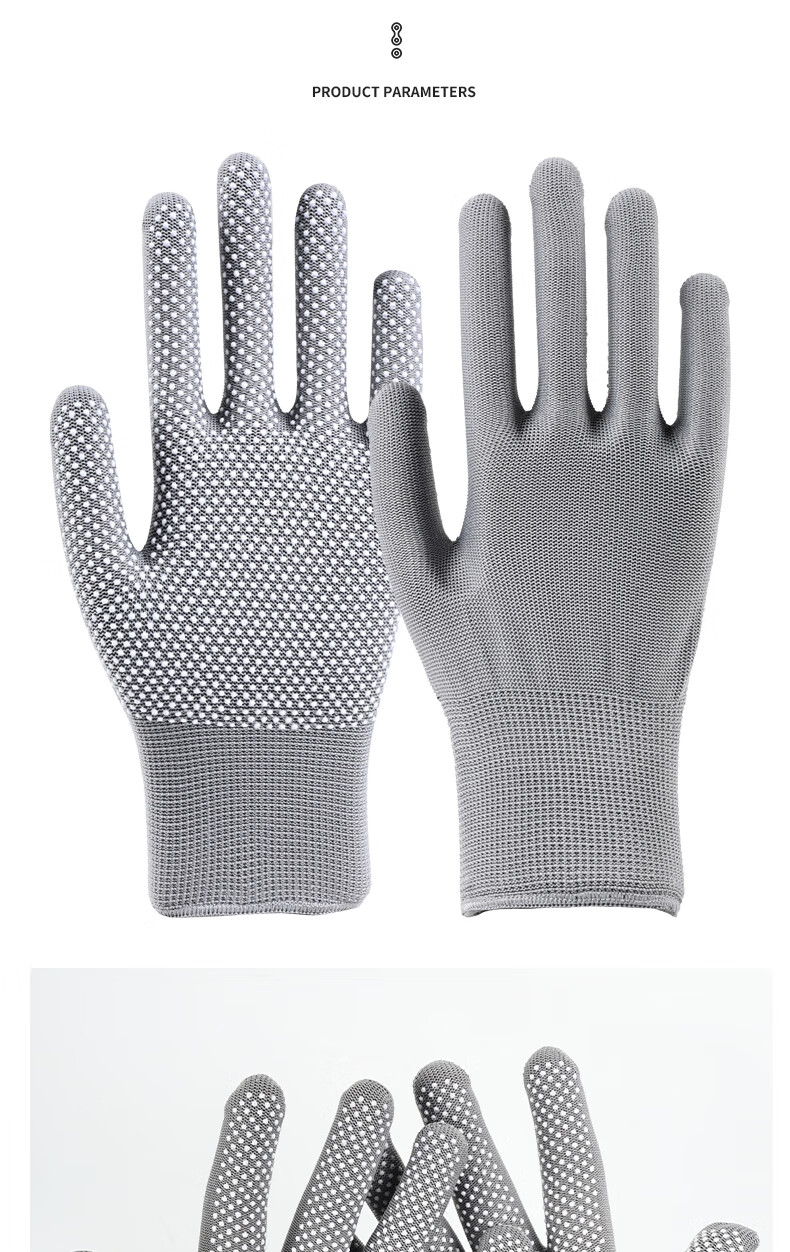 Minggu Nilon Dotted Gloves, Wear-Resistant, Non-Slip, Breathable, Lightweight Work Safety Gloves 1