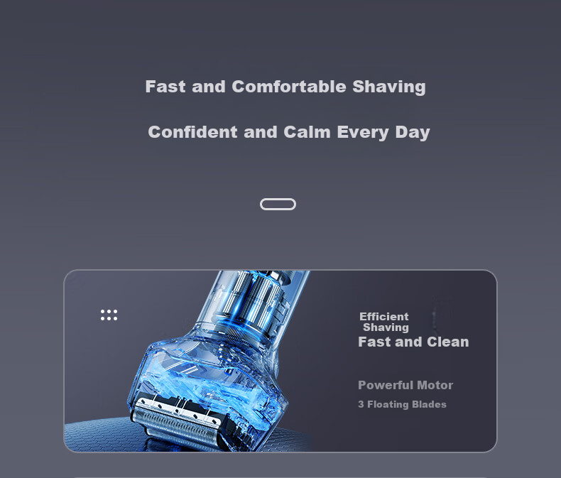 Qiman Electric Shaver Reciprocating Alloy Razor for Men with Three Heads Fully Washable Dry And Wet Dual Shaving Gift Box Set Birthday Present for Husband Or Boyfriend [Mid-Autumn Festival Gift] 3