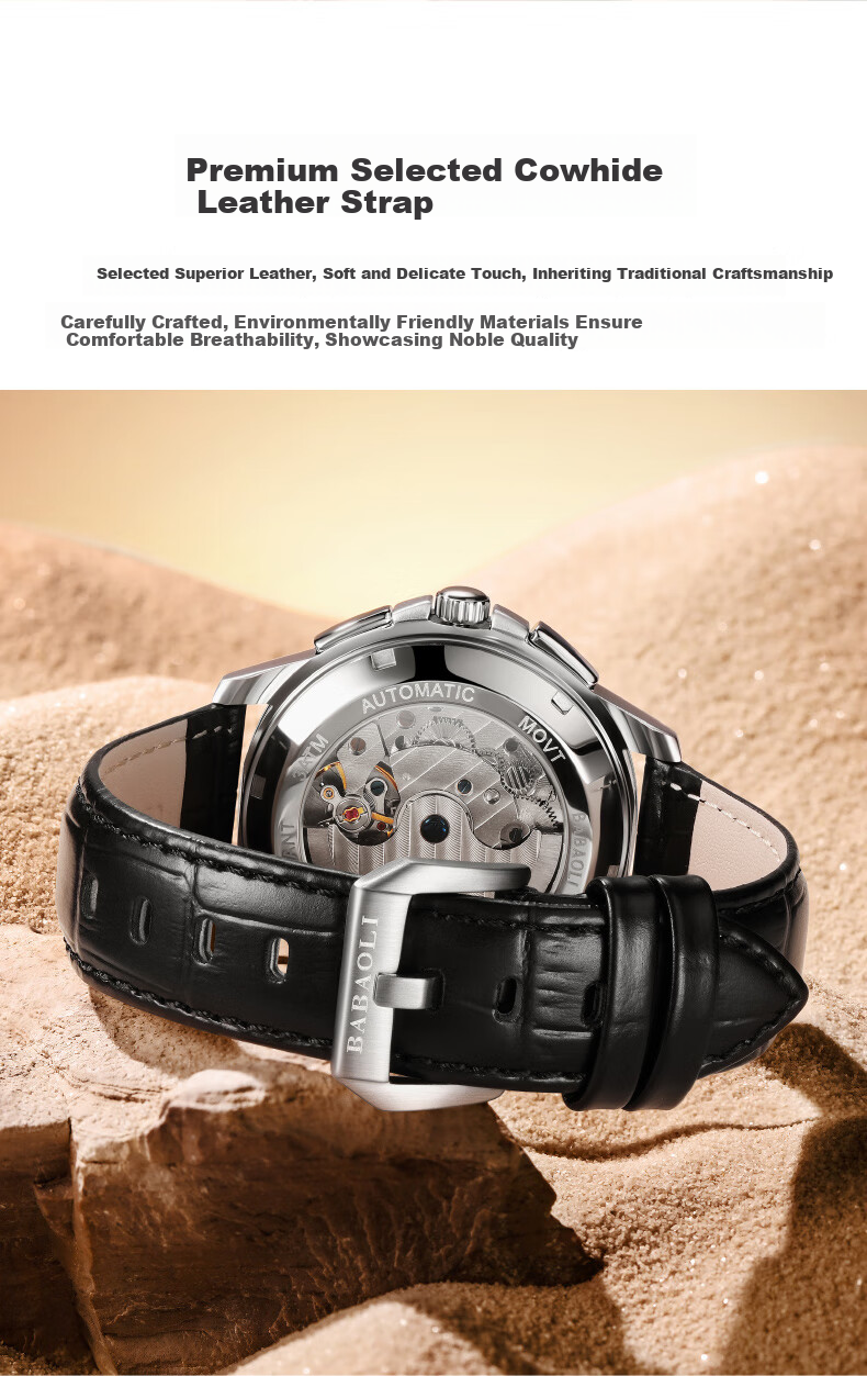 Babaoli Brand Men's Watch, 2026 New Model Fully Automatic Mechanical Watch with Luminous Dial And Date Display, Top Ten Birthday Gift for Boyfriend 12
