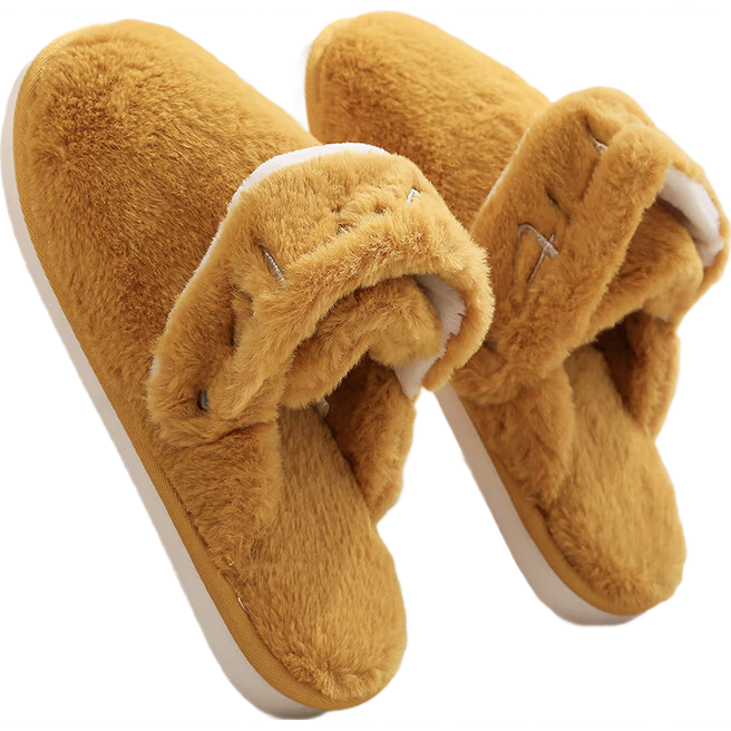 GUOLUOFEI Couple's Cotton Slippers, All Seasons Autumn Home Plush Fleece-Lined Warm Soft-Soled Cotton Shoes for Men And Women, Pink, Size 37-38