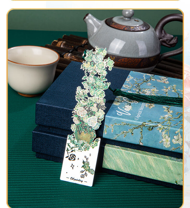Tianshun Vintage Oil Painting Bookmark High-End Exquisite Metal Van Gogh Bookmark Classical Creative Aesthetic Birthday Gift for Girls Cultural and Creative Student School Opening Reward Simple Packag 14