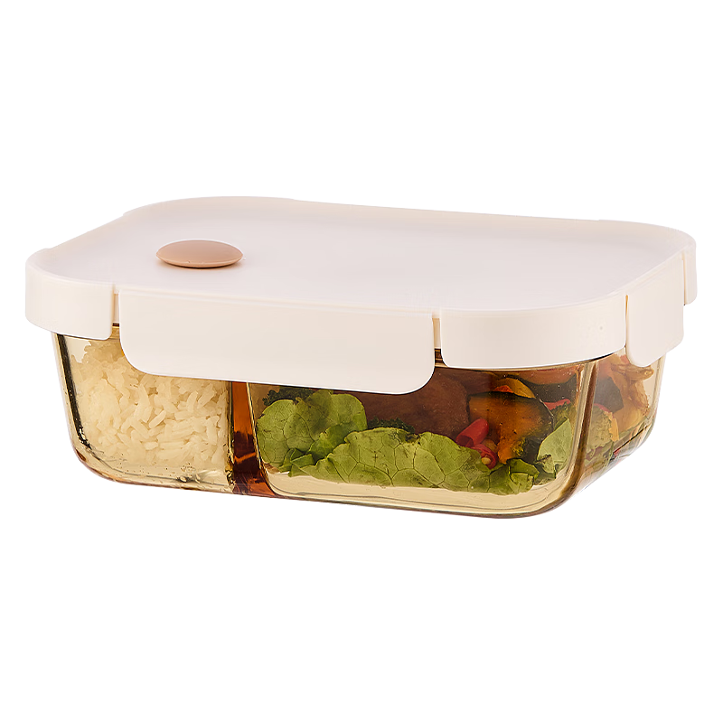 Cilock Microwave-Safe Glass Lunch Box with Lid, Sealed Fresh-Keeping Food-Grade Lunch Container for Office Workers
