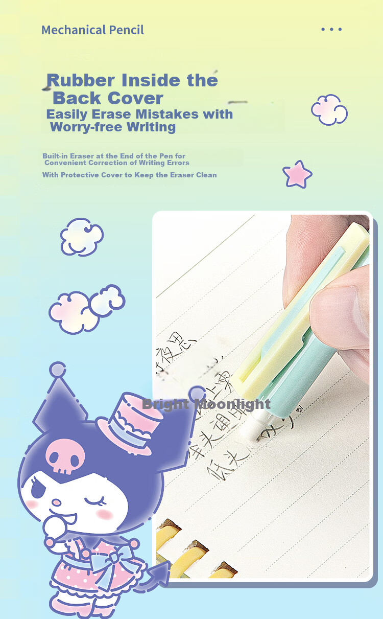 GuangBo 0.7mm Mechanical Pencil Set, Mechanical Pencil + Refills, Sanrio Collaboration Pochacco Cute Cartoon School Pencil, Single Pack, KT82108-PC 6