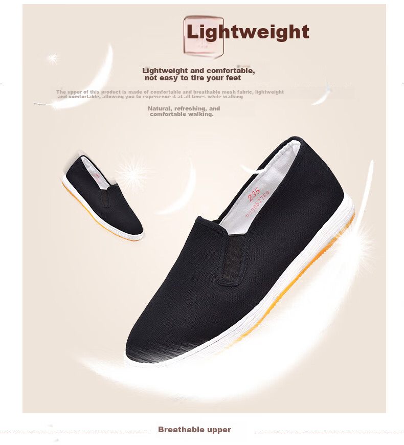 BUSHEYUAN Traditional Handmade Thousand-Layer Sole Cloth Shoes Women's Flats Cowhide Sole Old Beijing Cloth Shoes Women's Yw08 Black Size 36 6