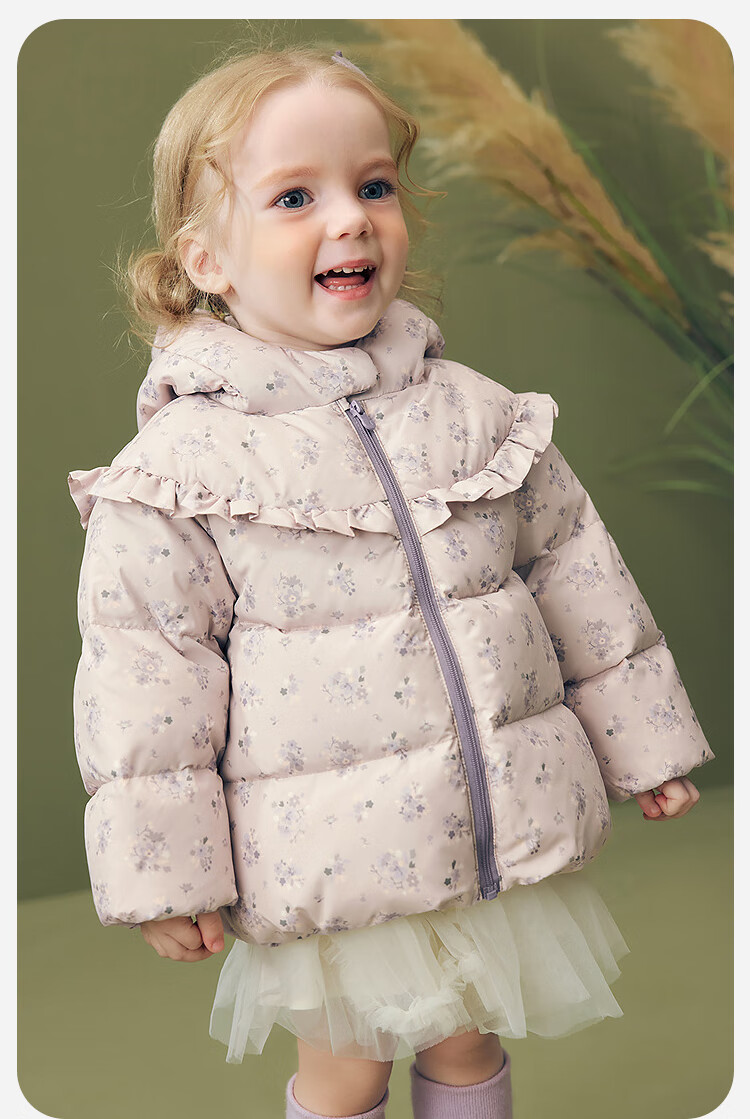 Minibala Girls' Three-Proof Down Jacket Baby Sweet Cute Coat New Year Clothes 2025 Winter 5
