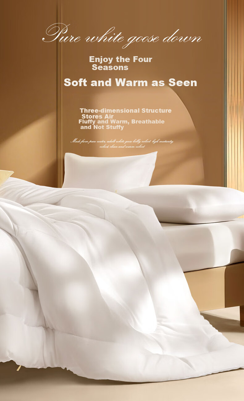 FUANNA Qingxin Fiber Quilt, Two-In Parent-Child Quilt, Thickened Winter Comforter, 8.8 Jin (4.4 Kg), 230*229cm, White 4