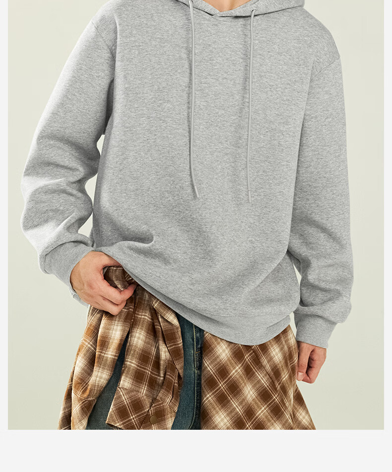 GENIOLAMODE Men's Fleece Hoodie Winter Thick Warm Casual Pullover Youth Jacket Light Beige M 2