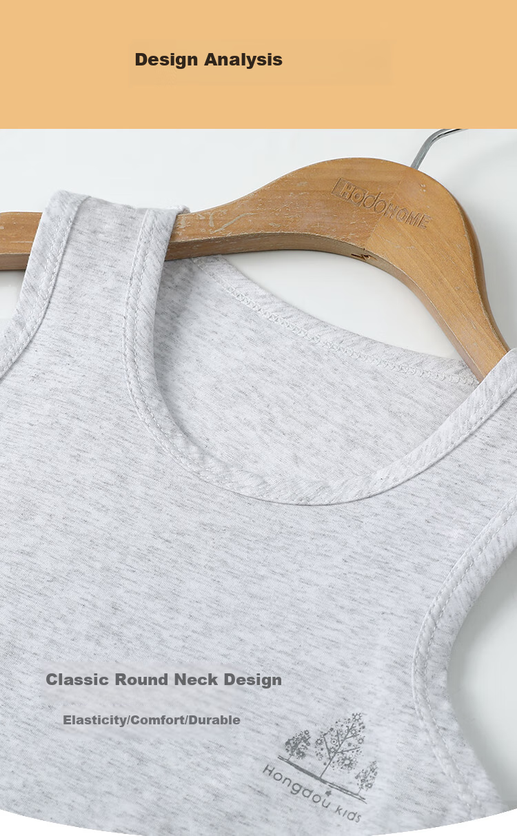 Hodohome Children's Tank Top, Boys' Summer Thin Style, 40s Combed Cotton, Casual Sports Undershirt, 803 White, Size 140 5