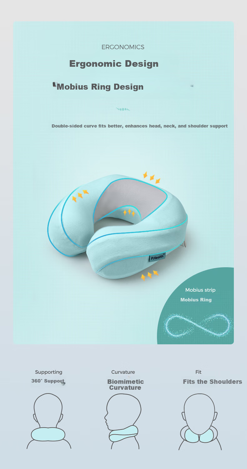 P.Health Children's U-Shaped Pillow, Baby Travel Safety Seat Cushion, Infant Pillow, U-Shaped Neck Support Pillow, for Ages 1-6, Elf Gree 5
