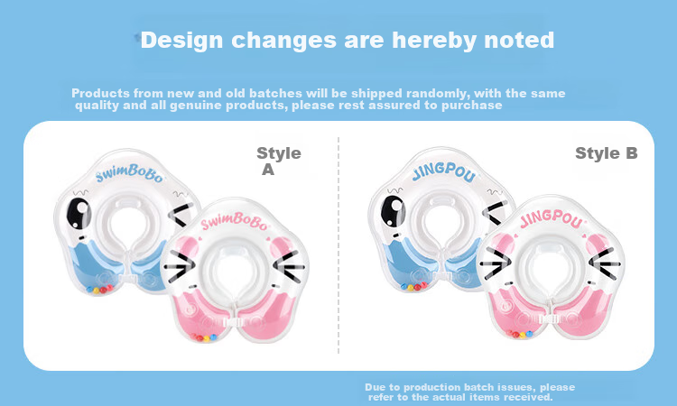 Swimbobo Infant Swim Ring with Double Air Chambers Neck Ring, 0-1 Year Old Newborn Swim Ring, Baby Bath Neck Ring K5012 Pink L 3