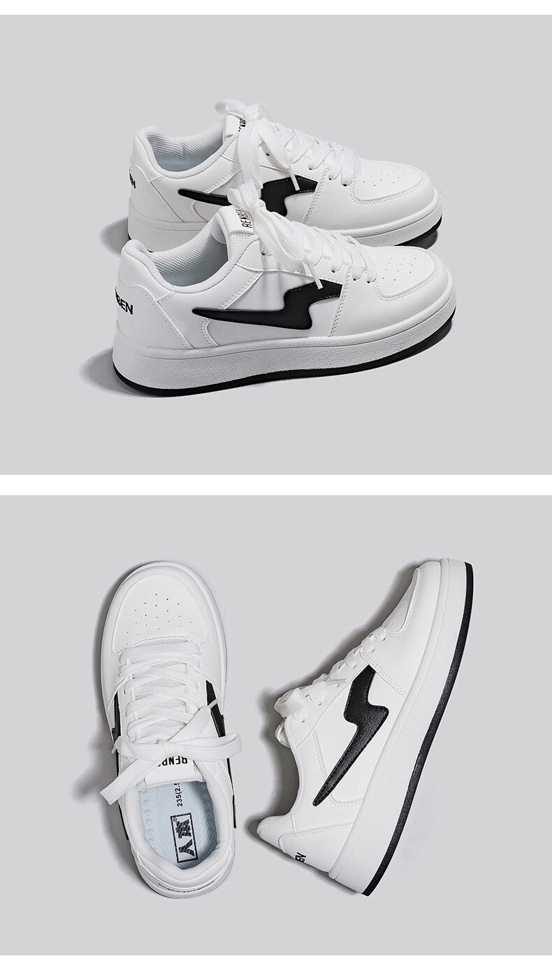 RENBEN Women's White Sneakers Ins Trendy Versatile 2026 New Student Korean Style High-End Popular Skate Shoes 14