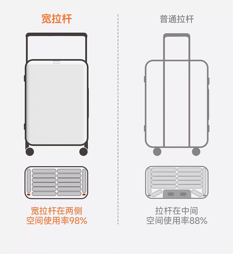 Jingsu Wide Rod 26-Inch Multifunctional Deep Compartment Trolley Suitcase with Password Lock Large Capacity Shockproof Travel Luggage 1