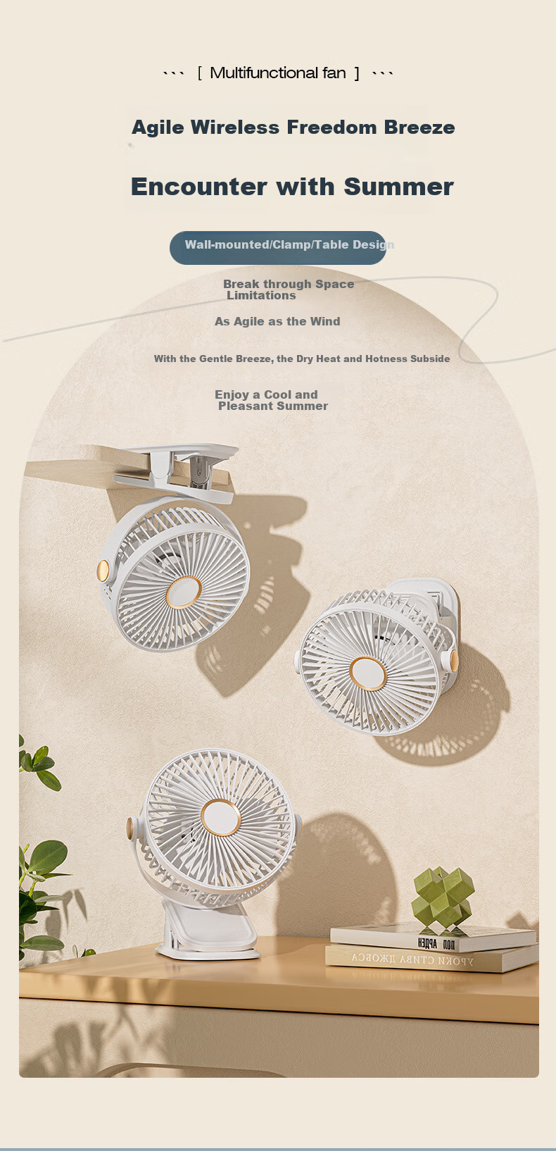Jinlongxing [Turbo Wind Concentration] Handheld Mini Portable Fan, Long Battery Life, Quiet Operation, with Lanyard, Mini Desktop Fan - White 2