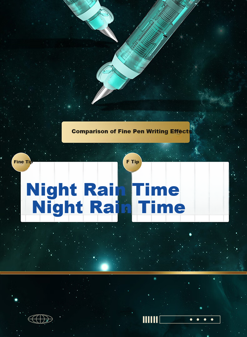 Dianshi Space Capsule Retractable Fountain Pen, Small Capsule Door for Third Grade Elementary School Students' Homework, Back-To Season Handwriting Practice, Fine Nib, Non-Spilling Ink, 7158 (Blue Barrel - Black Ink Cartridge), 1 Pen with 5 Ink Cartridges 16