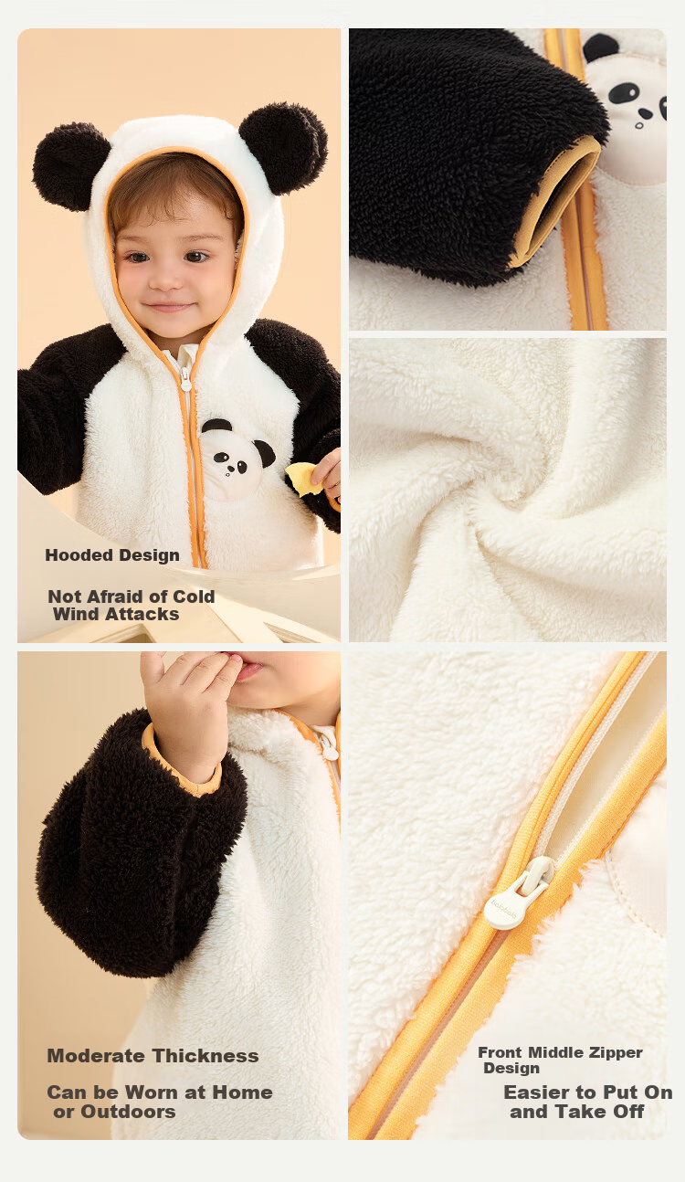 BALABALA Children's Outerwear, Boys And Girls Autumn And Winter Clothing, Baby Coral Fleece Warm Thickened Cute Toddler Jacket Fashio 7