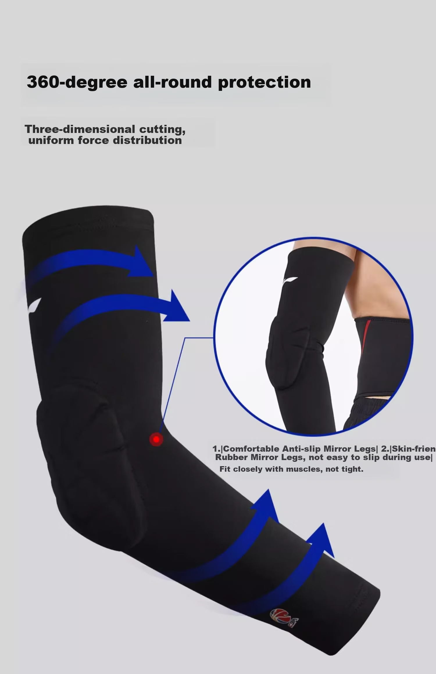 Li-Ning Sports Elbow Guard, Anti-Collision, for Men And Women, Protective Basketball Badminton Arm Brace, Compression Elbow Support 19