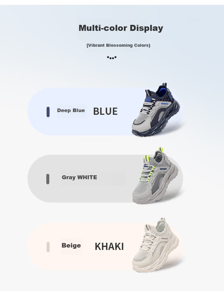 Warrior Kids Mesh Casual Shoes Boys Sports Shoes Breathable Children's Shoes WZCL1434 Gray (Single Mesh) Size 35 1