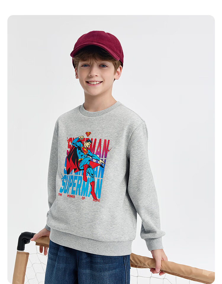 BALABALA DC Superman BalaOne Boys' Fleece Lined Sweatshirt Kids Winter 2025 Top 208425121102 3