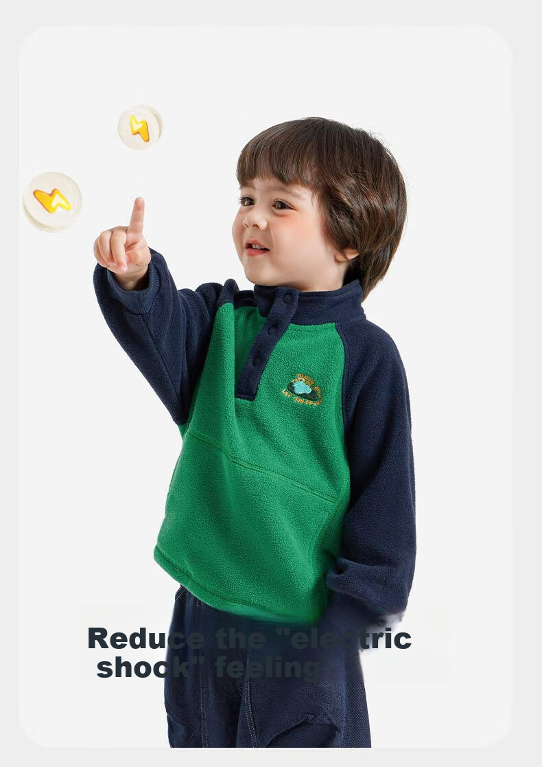 Ciciibear Baby Sweatshirt Double-Sided Fleece Spring And Autumn 2024 New Style Children's Long-Sleeve Inner Pullover Sweater Boys Winter 4