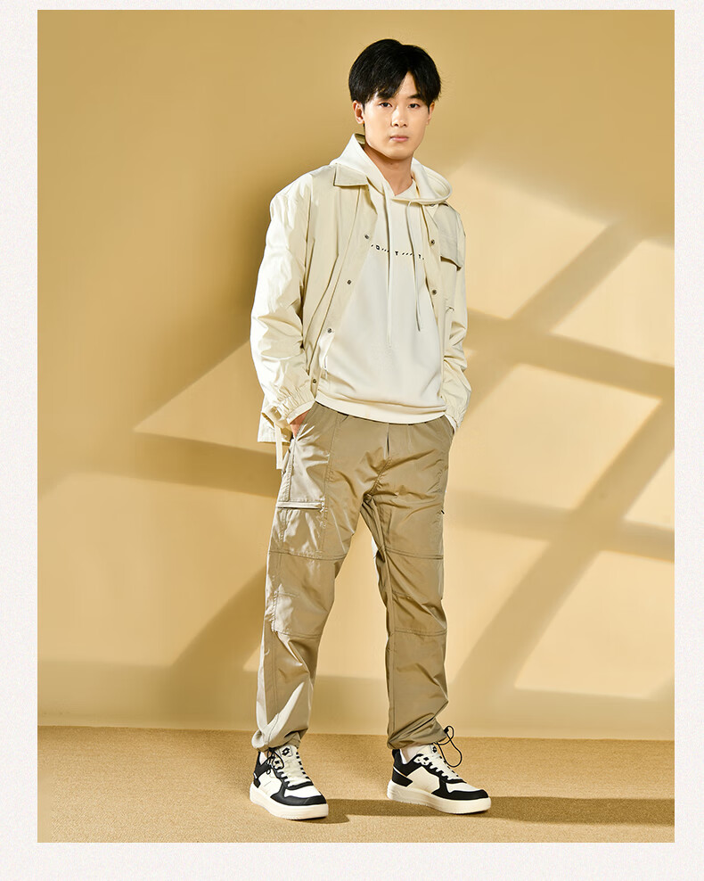 LOTTO Men's Autumn Leather Sports Sneakers Casual Student Versatile Shoes Light Oatmeal 41 4