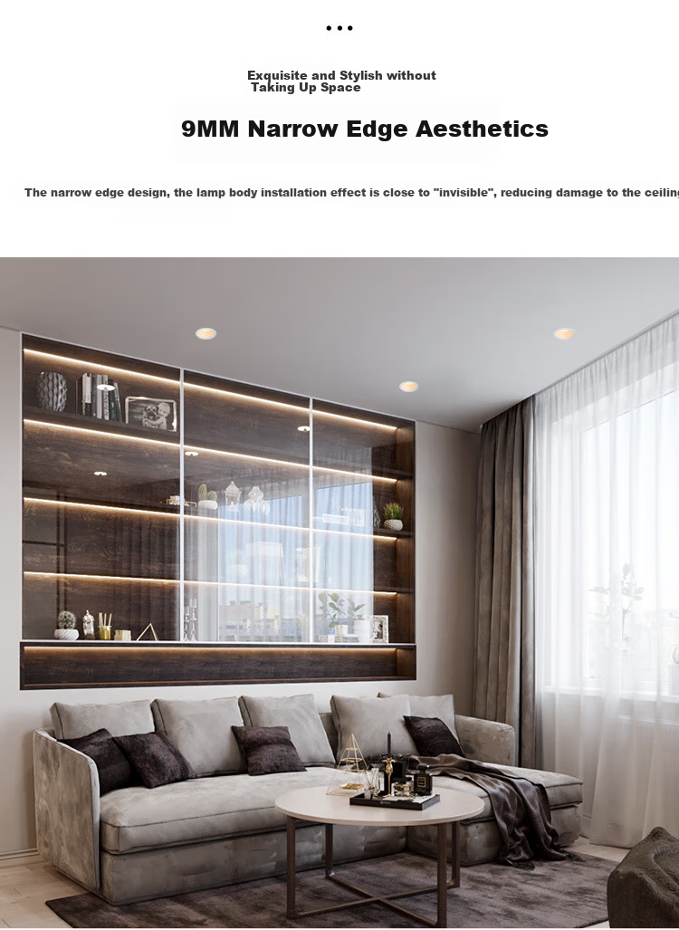 NVC LED Downlight for Living Room, Bedroom, Hallway, Recessed Ceiling Light, High CRI 7W Tri-Color [Miyu] Cut-Out 75mm 6