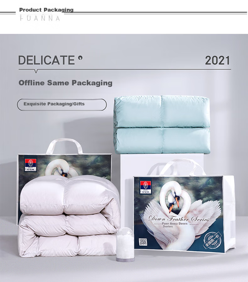 Fuanna 50% White Goose Down Quilt Spring and Autumn Double Comforter 600g Filling 203×229cm 17