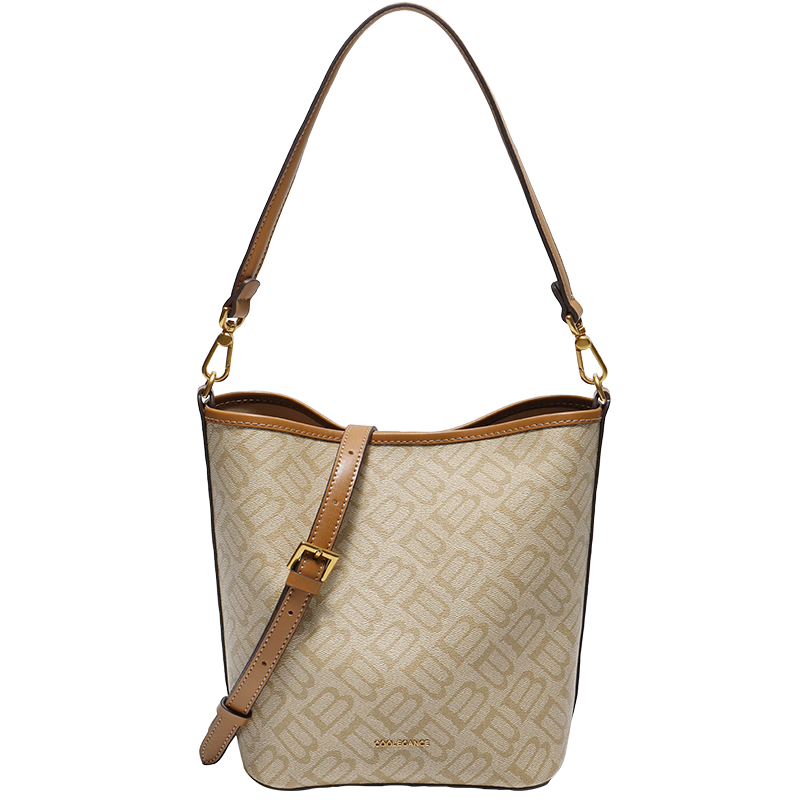 Belle Mother's Day Gift, Women's Handbag, Vintage Seagull Pattern, Floral Bucket Bag, Gift for Single Shoulder Crossbody Bag X7377CX5, Apricot Color