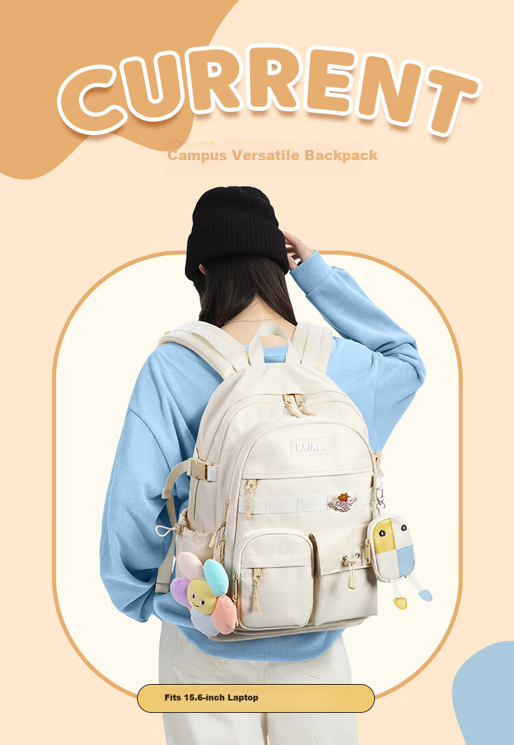 V.NINE Backpack for Middle And High School Students, Unisex Laptop Bag 14/15.6 Inch, College Student Travel Backpack 2