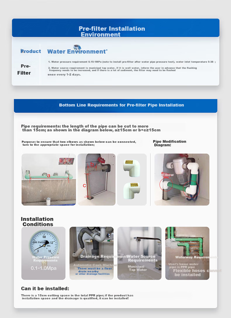 Haier Pre-Filter, Peilin Self-Cleaning Series, Five-Turbo Automatic Backwash Titanium Gold Filter, 15T High Flow Rate, Household Tap Water Whole House Water Purifier, HQZ50-XFAZ12 16