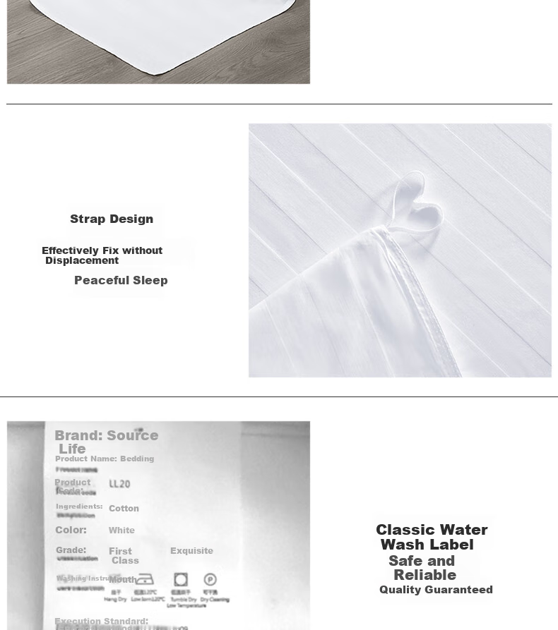 Yuanshenghuo White Single Bed Sheet, 60s Satin Pure Cotton Bedding, Hotel Guesthouse Bed Cover Skirt, 230*250cm 11