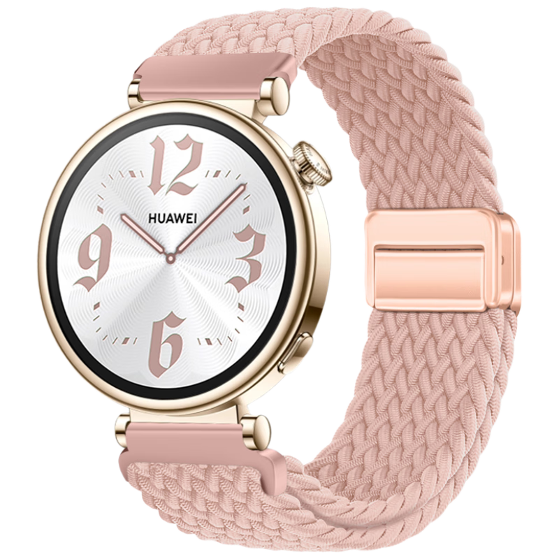 Watchbond Compatible with Huawei Watch GT5/GT6 Strap, Suitable for Watch5/GT5Pro/GT4 Women's Models, 41/42mm Braided Loop Magnetic Clasp Wristband, 18mm Women's Summer Breathable Strap