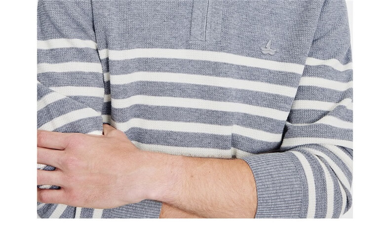 Navikail Star Model Italian Small Sailboat Men's 25-Style Half-Open Collar Striped Casual Knit Sweater 1344045502 35