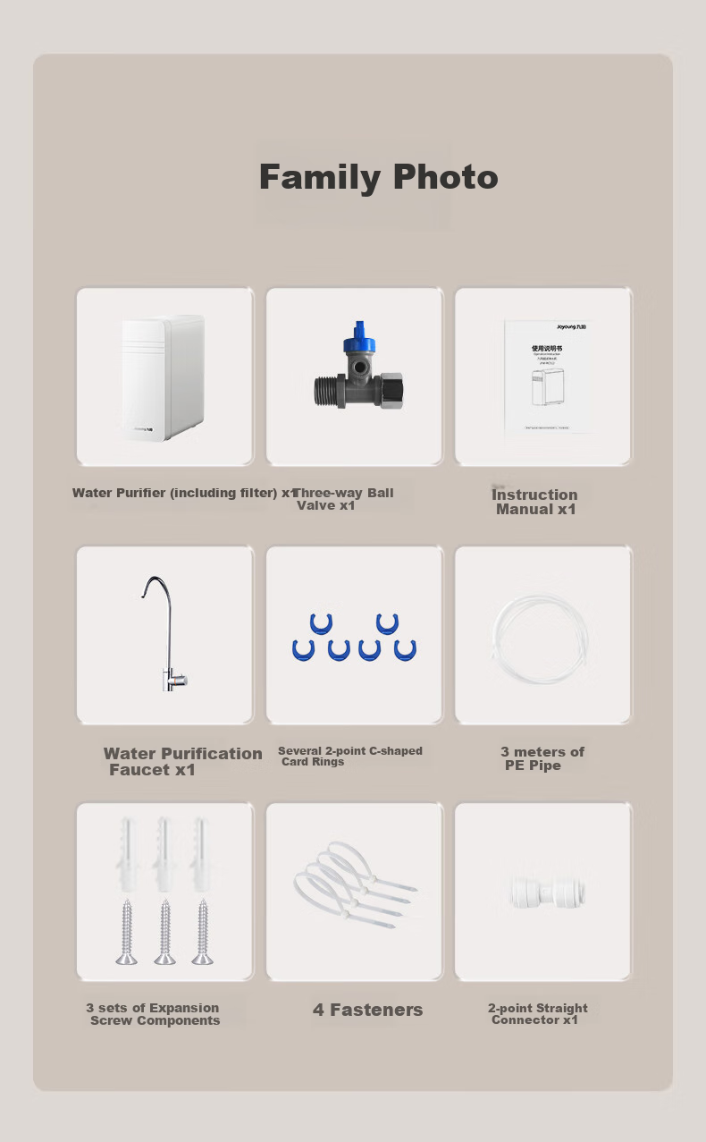 Joyoung Ultrafiltration Water Purifier for Home Direct Drinking, Kitchen Tap Water Purification System, 2.5L/min High Flow Rate JYW-RC312 10