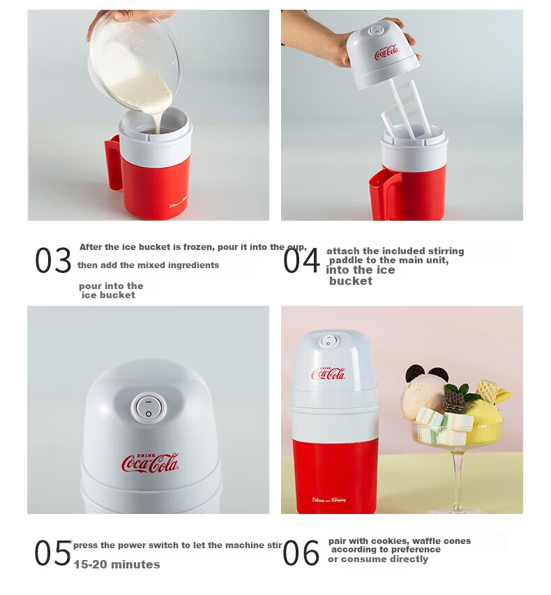 Nostdeqi Electric and Rechargeable Ice Cream Maker Kids' Day Gift Toy Portable Camping Home Small Fully Automatic Ice Cream Machine 11