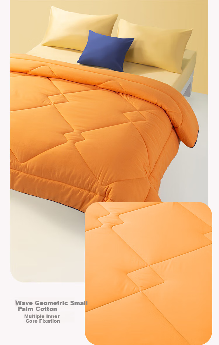 Bravo Fuanna Moisture-Wicking And Heat-Retaining Fiber Comforter, Double Size All-Season Duvet Insert, Approximately 4.7 Jin, 230*229cm, Orange 10
