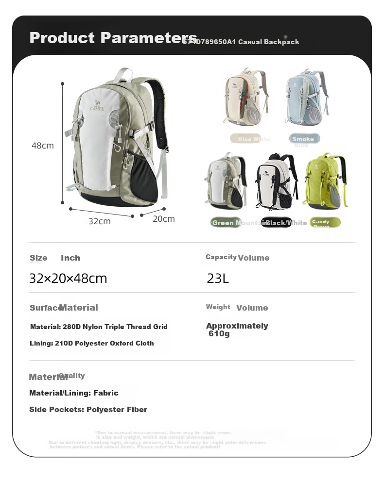 CAMEL Cloud Stream Oxygen Pack, Outdoor Hiking Backpack, Sports Travel Trekking Waterproof Rucksack, Beige 18
