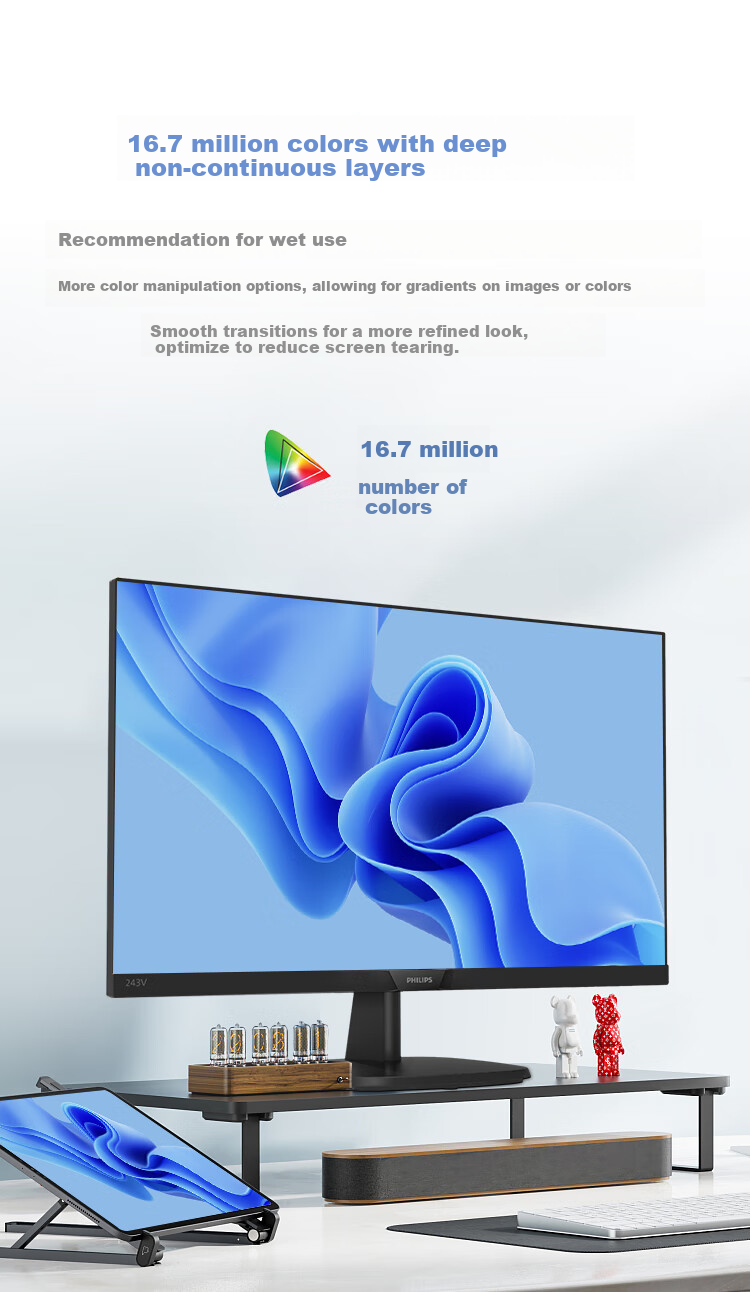 Philips 23.8-inch 2K IPS 120Hz Overclocking HDR Low Blue Light Flicker-Free HDMI 2.0 + DP 1.4 Energy-Saving Office Monitor 24E2N1500 5