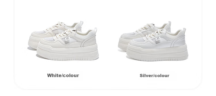 La Chapelle Breathable Lightweight Mesh Shoes, Autumn New Trendy Casual Sneakers, White Shoes, White, Size 36 2